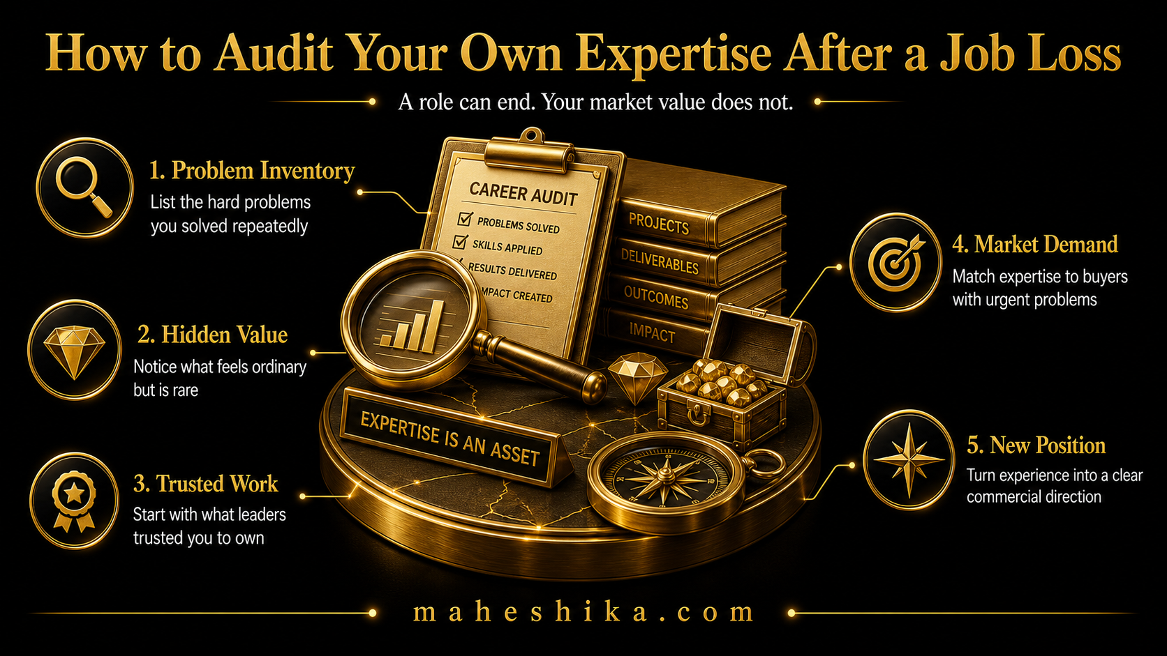 Structured self-audit process for professional expertise after redundancy