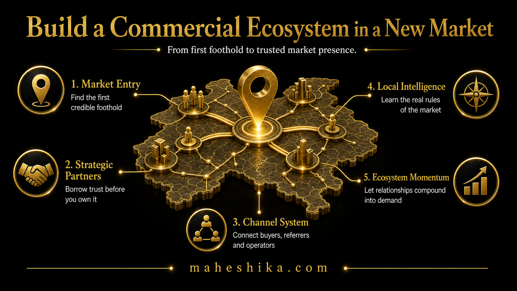 Commercial strategy mapping across new markets