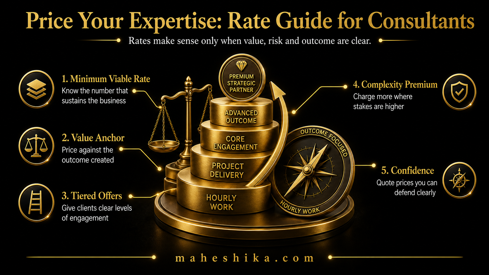 Consultant reviewing pricing structure and rate cards for independent consulting work