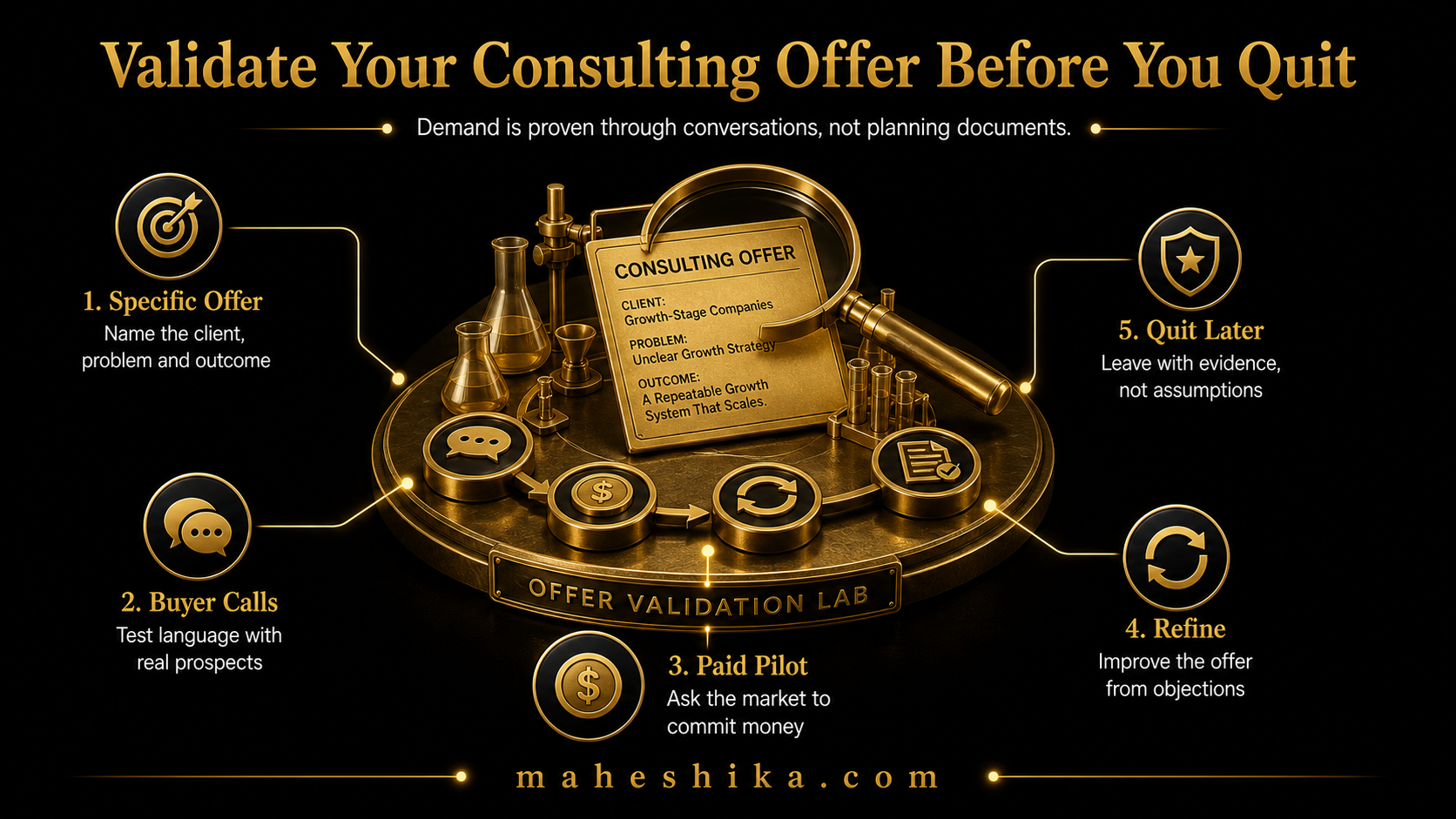 Validating a consulting offer before leaving employment